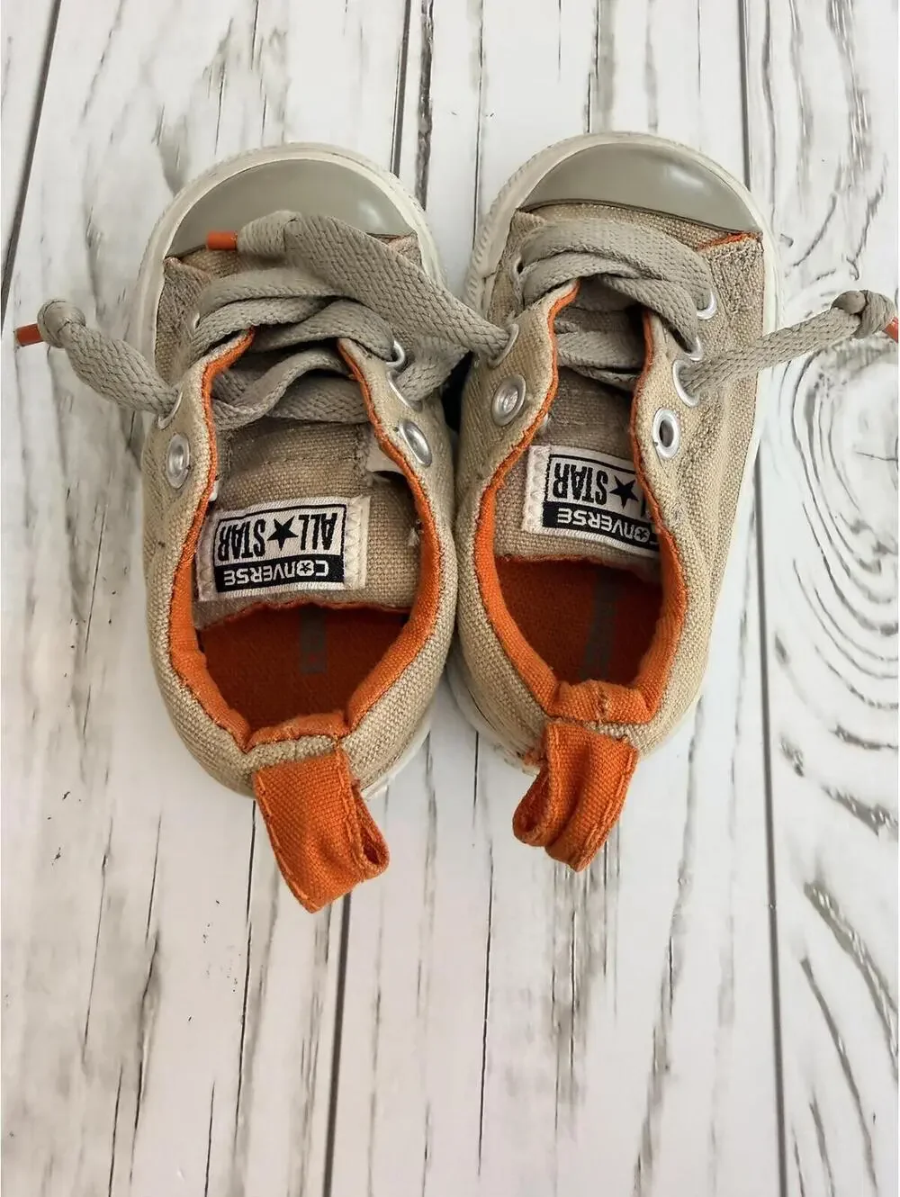 Converse Toddler 3 Chuck Taylor All Star Low Tan Orange Slip-On